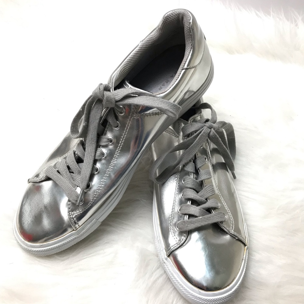 Zara Silver Metallic Sneaker Size 42